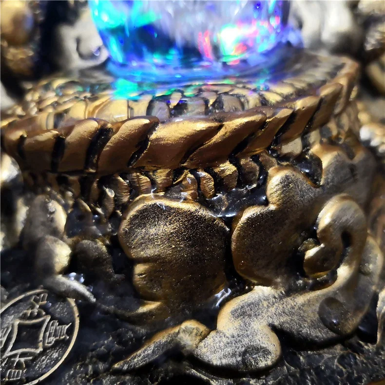 

Resin Chinese dragon Feng Shui Running Water Led Fountain Living Room Waterscape Ornaments Home decoration