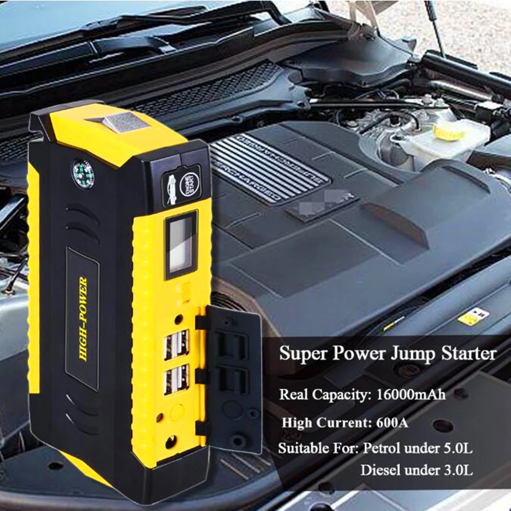 

GKFLY Car Jump Starter 12V Professional Starting Device Cable 16000mAh Portable Power Bank Car Charger Booster Reboot Buster