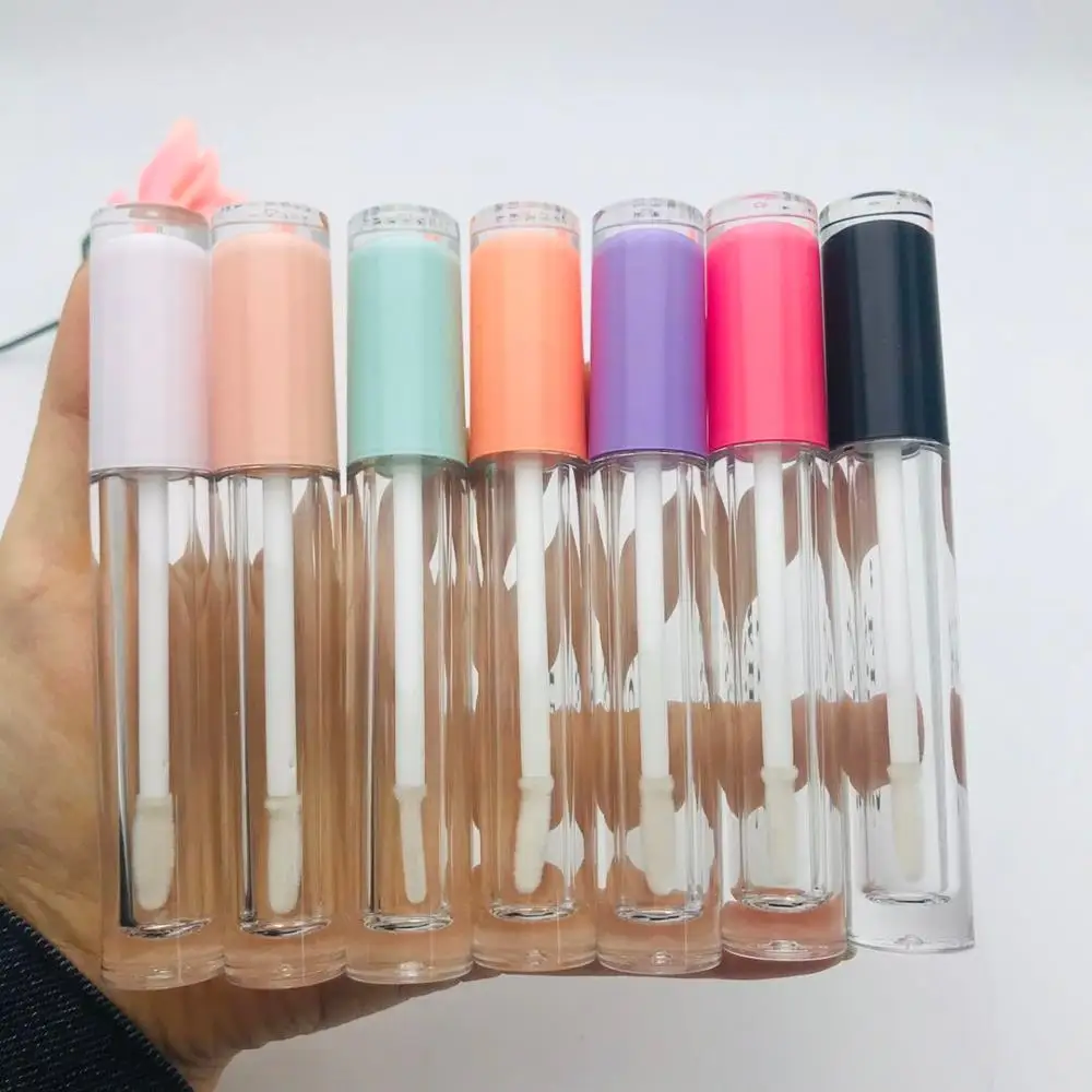5ML 100 pcs Empty Lip Gloss Bottle Pink cap DIY Plastic Lipgloss Tube Beauty cosmetic packing container | Красота и здоровье