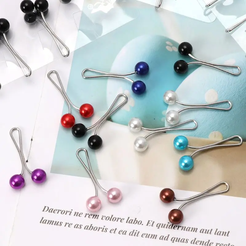 

12Pcs/Set Muslim Hijab Pearl Clip Brooch Pins Scarf Safety Clip Women Pin
