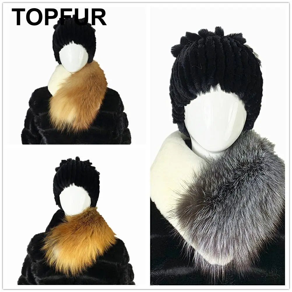 TOPFUR 2019 новые модные зимние шарфы из натурального кроличьего меха женский длинный