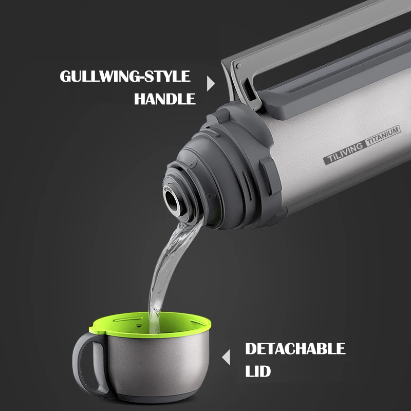 Вакуумный термокувшин из чистого титана портативный дорожный изолированный