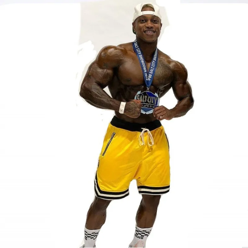 

High-quality goods Men Gyms Fitness Bodybuilding Shorts Summer Casual Loose Breathable Cool Short Pants Male Jogger Workout
