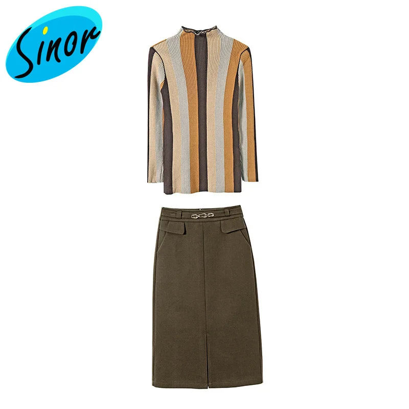 

20120110 Nanyou women's new intellectual striped bottoming shirt material bag hip skirt suit on behalf of