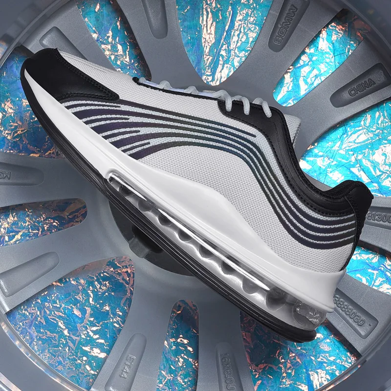 Дышащие Для мужчин повседневные кроссовки с верхом из сетчатого материала