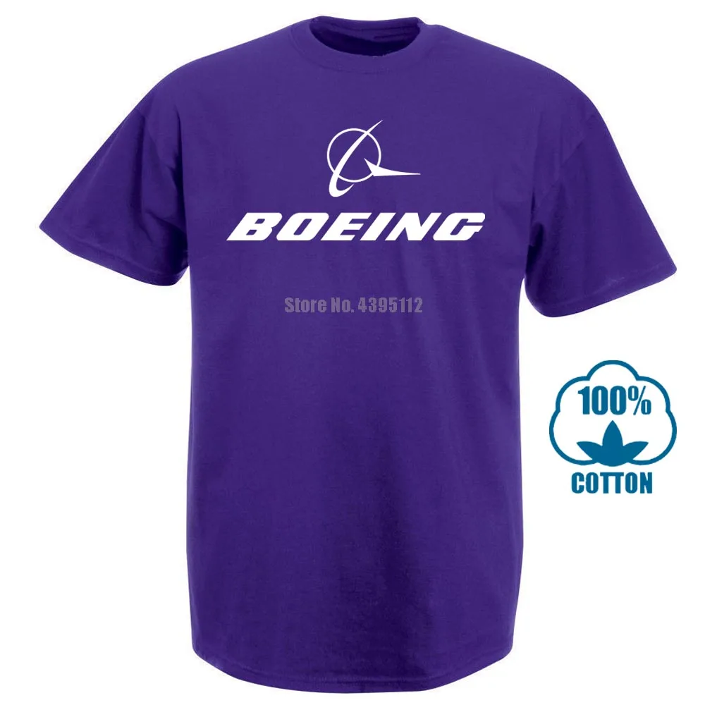 Фиолетовый Популярная футболка с логотипом Boeing 015280 - Цвет: Фиолетовый