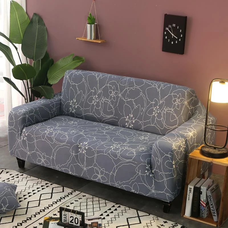 

1/2/3/4 seat Geometric elastic living room kitchen sofa cover fully wrapped L-shaped universal removable non-slip sofa cover
