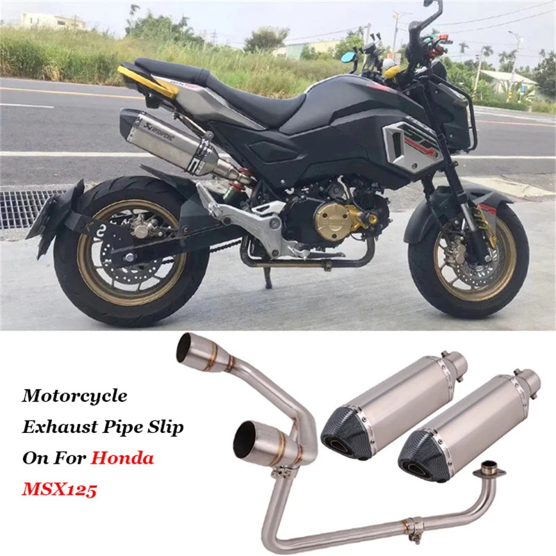 

For Honda MSX125 MSX 125 Motorcycle Exhaust Full System Modified Double Hole Escape Moto Muffler 51mm Front Middle Link Pipe