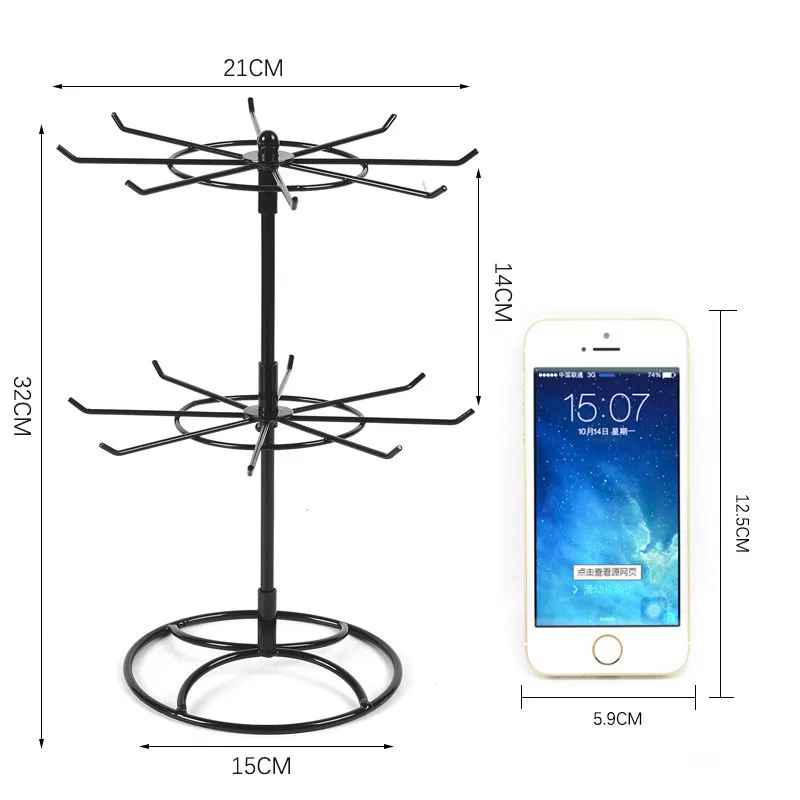 durable 2 tier rotary jewelry stand rack earrings necklace ring display organizer holder detachable rotating jewelry rack free global shipping