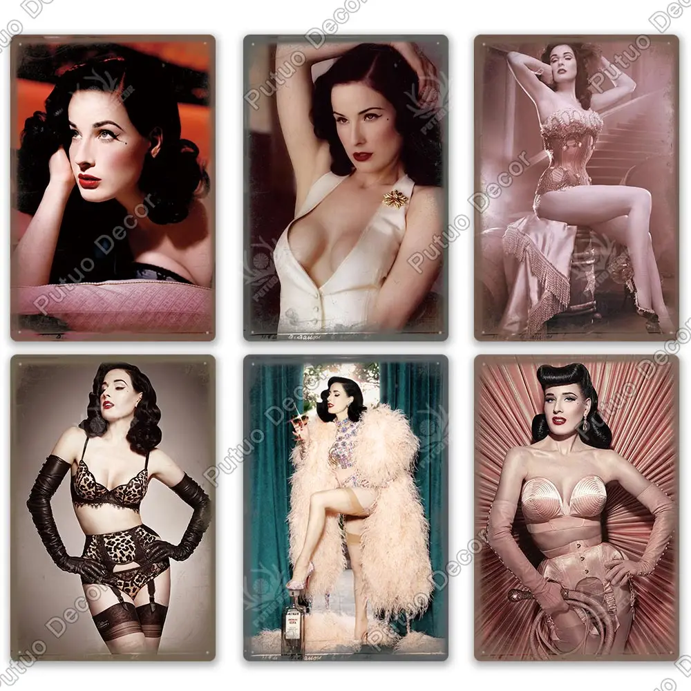 

Putuo Decor Summer Pin Up Vintage Tin Sign Metal Sign Decorative Plaque Man Cave Bar Pub Living Room Decor Wall Decoration