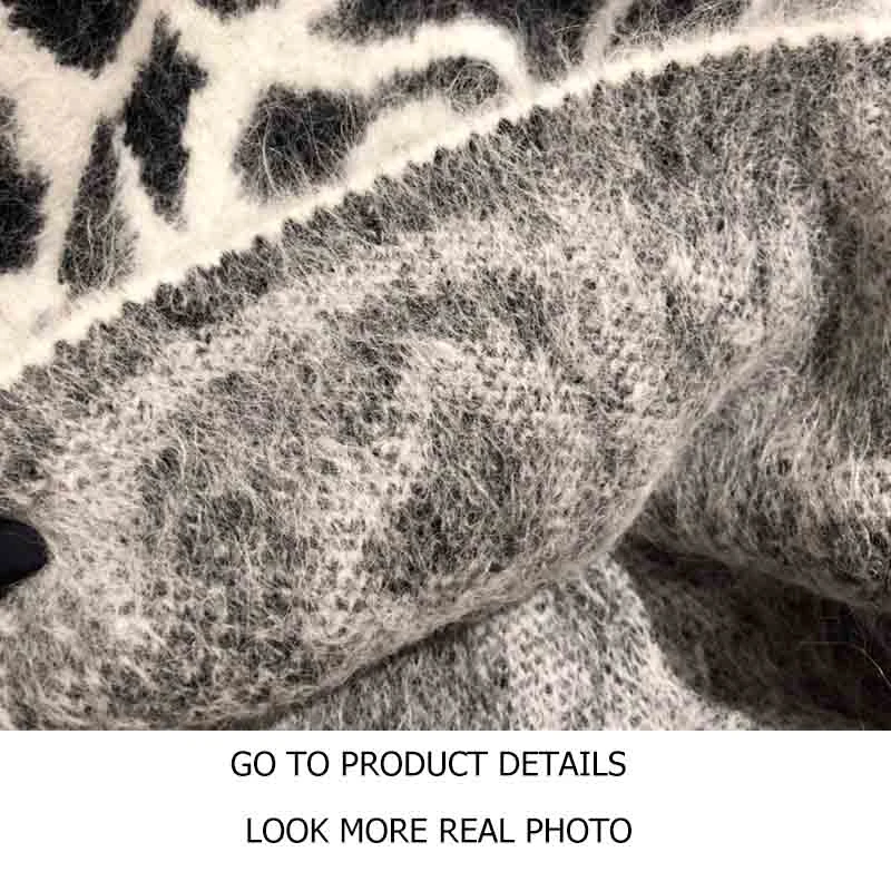 

Cosmicchic 2020 Women Knitted 2 Piece Set Cashmere Black White Rose Print Mohair Cardigan Jacket Midi Skirt Wraps Long Sleeve