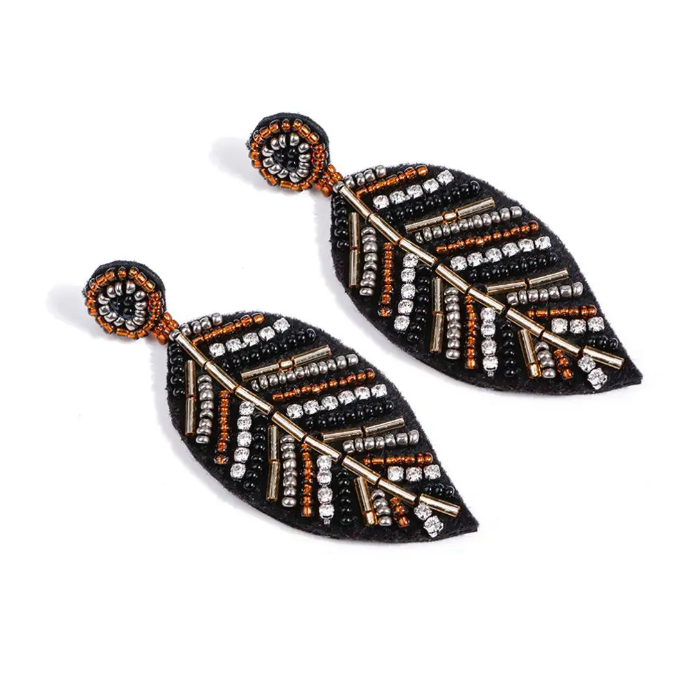 Женские винтажные серьги подвески MANILAI элегантные ручной работы в форме листа