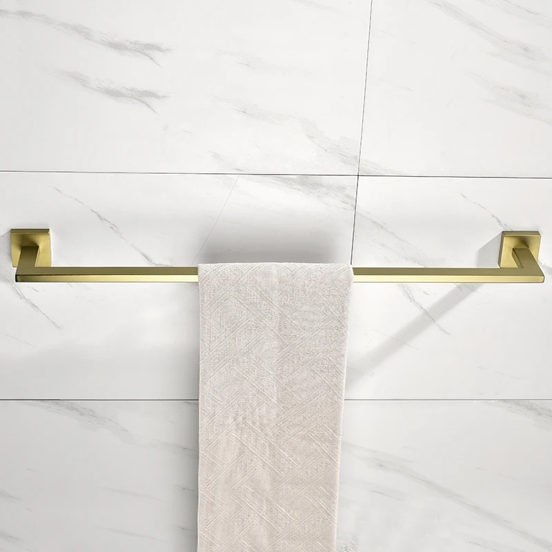 

High Quality Brushed Gold Wall Mounted Hand Towel Bar 304 Stainless Steel Bathroom Towel hanger Bathroom Hardware Accessories