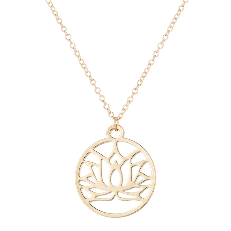 Цепочка-чокер Sasusp из нержавеющей стали с подвеской в виде цветка лотоса ожерелье