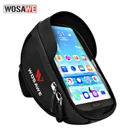 wosawe motorbike bicycle bags front frame mtb bike bag cycling handlebar waterproof screen touch top tube cell phone bag for 6 5