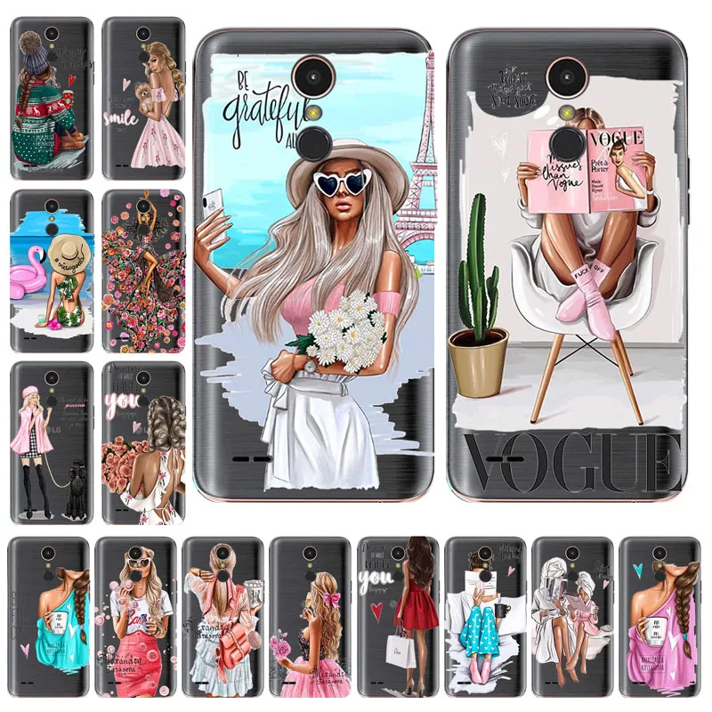 Модный чехол Super Mama Girl Baby с 30 рисунками для LG K10 K4 K8 2017 X Power V40 V20 G7 G6 Q7 Q6 Plus прозрачный