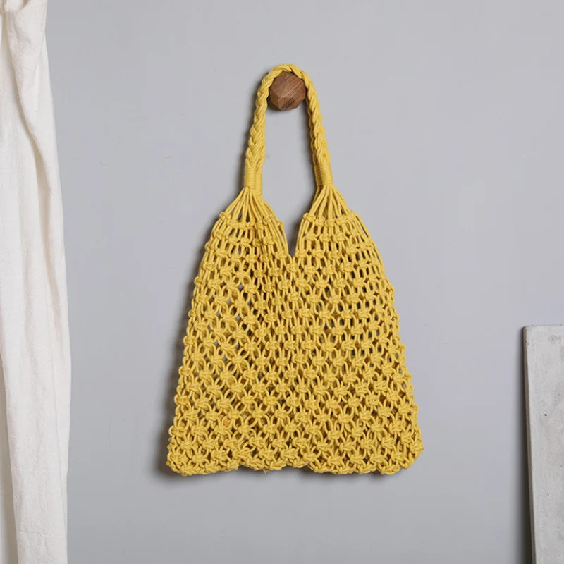 

Summer Large Tote Bag Women Straw Beach Ladies Shoulder Bags Hollow Out Handmade Women`s Handbags Bohe 2021 Travel Vacation