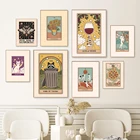 Настенный постер с изображением подсолнухов Венеры, карт Таро, кота, вина, пиццы, абстрактные картины на холсте, домашний декор для гостиной