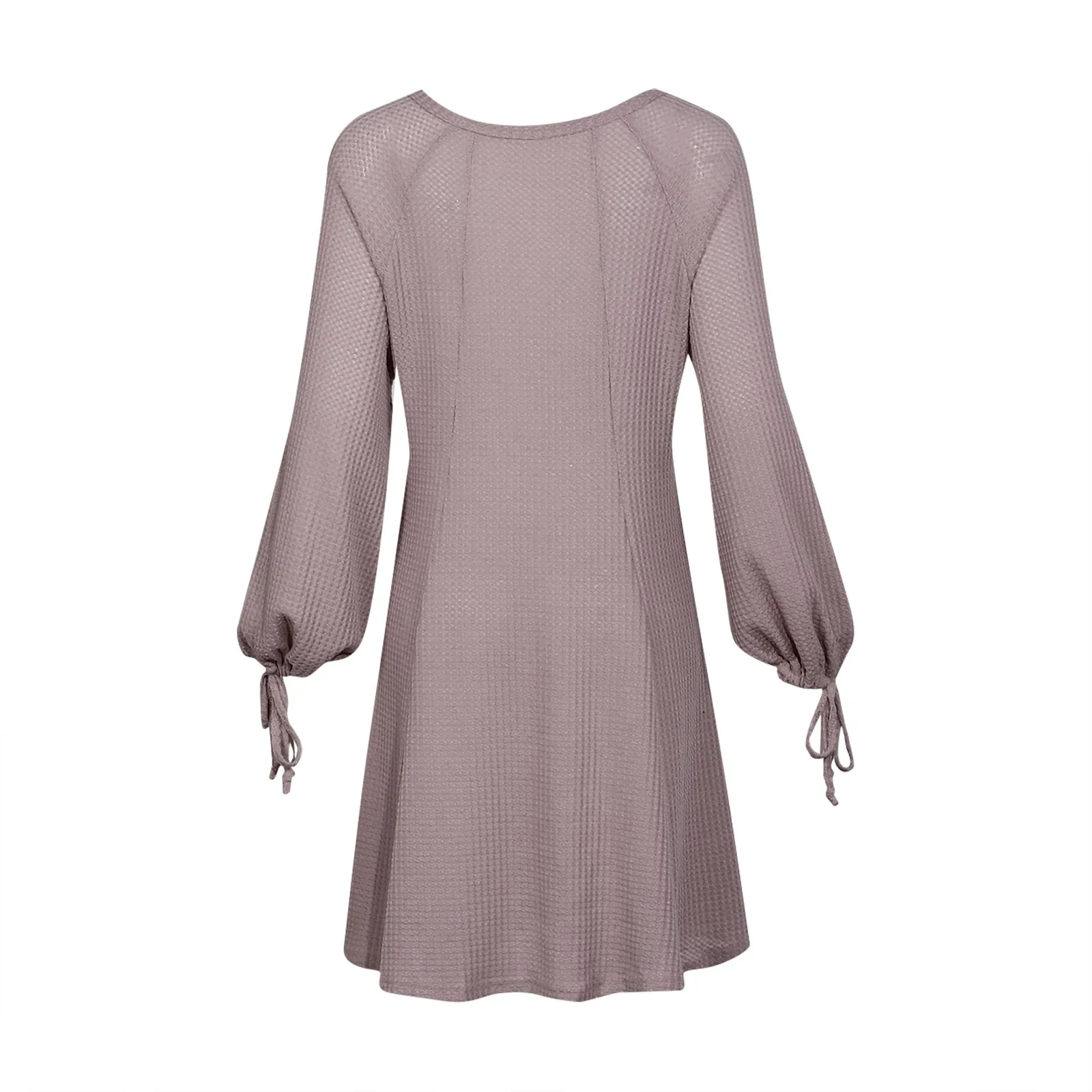 

Long Sleeve Long Shirt Dress For Women Casual Drawstring Lace-Up Knit Dresses Collar Buttons Loose Dresses Robe Femme Vestidos