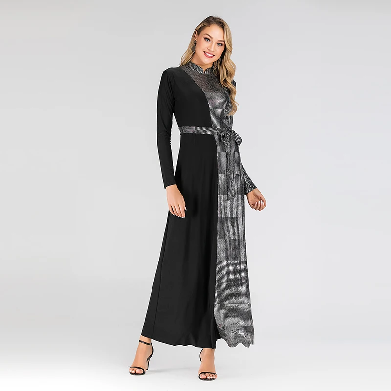 Блесток abaya Дубай турецкое мусульманское платье хиджаб Абая для женщин