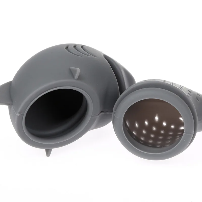 Силиконовый Фильтр для чая в форме акулы милая чайная Ситечка листьев россыпью