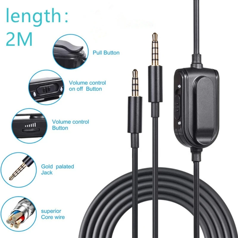 Портативный аудио кабель для наушников AUX Logitech Astro A10 A40 A30 шнур