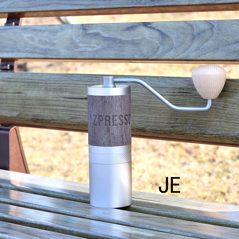 1zpresso-Molinillo de caf&eacute; manual para el hogar, molino port&aacute;til de acero inoxidable, rebaba de 48 mm, color gris platino, serie JX/jx-pro/JE-4