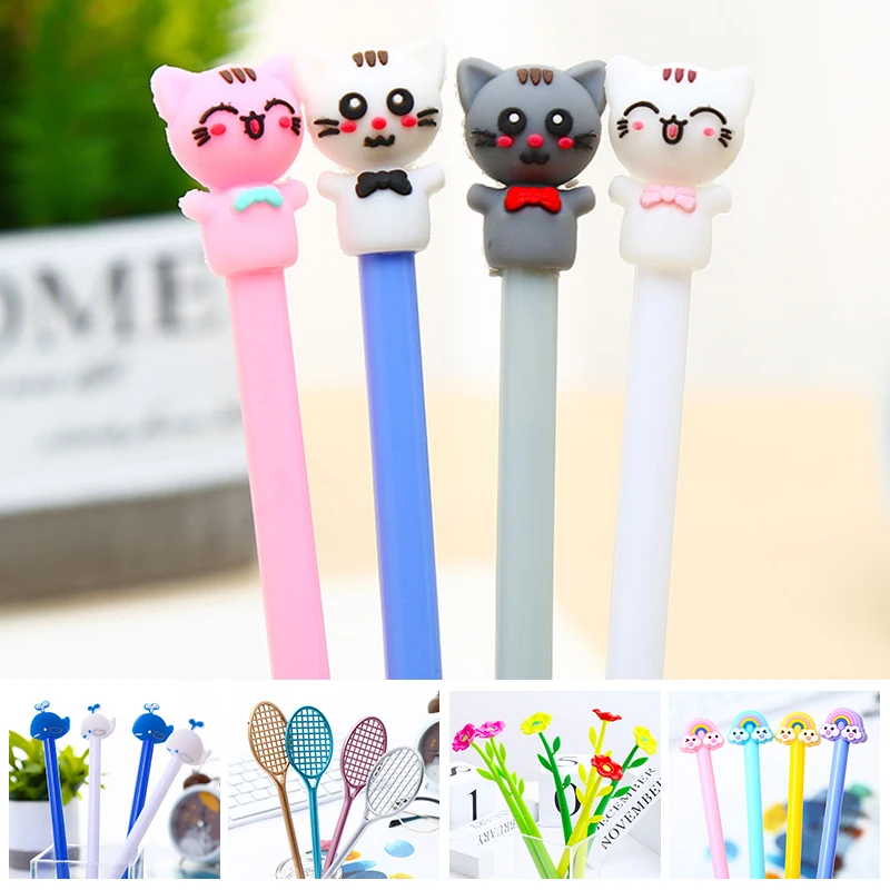 Милая креативная Рождественская гелевая ручка для бадминтона Кита цветов