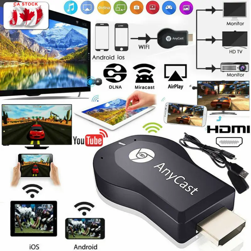 Беспроводной HDMI Дисплей приемник chromecast Anycast netflix M9 Plus трансляция DLNA Miracast ТВ палка ключ приемник для Android
