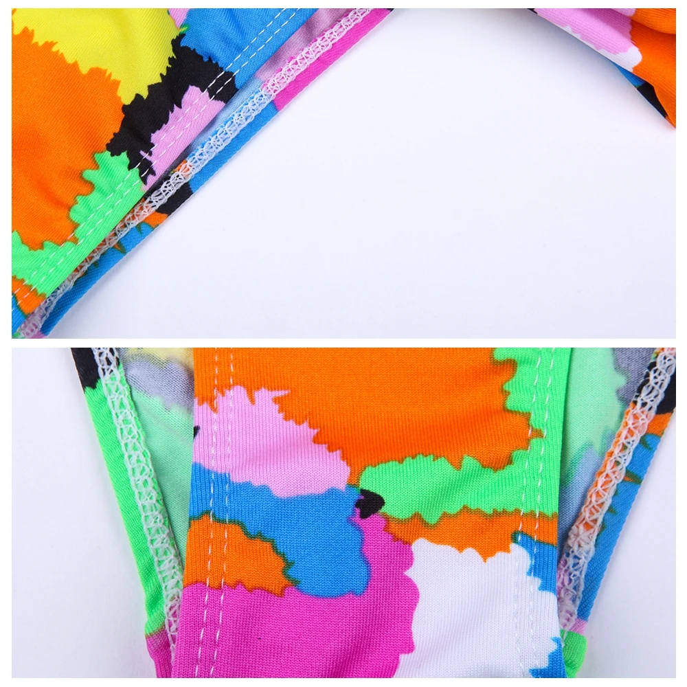 Купальный костюм с принтом чашками пуш-ап | Женская одежда