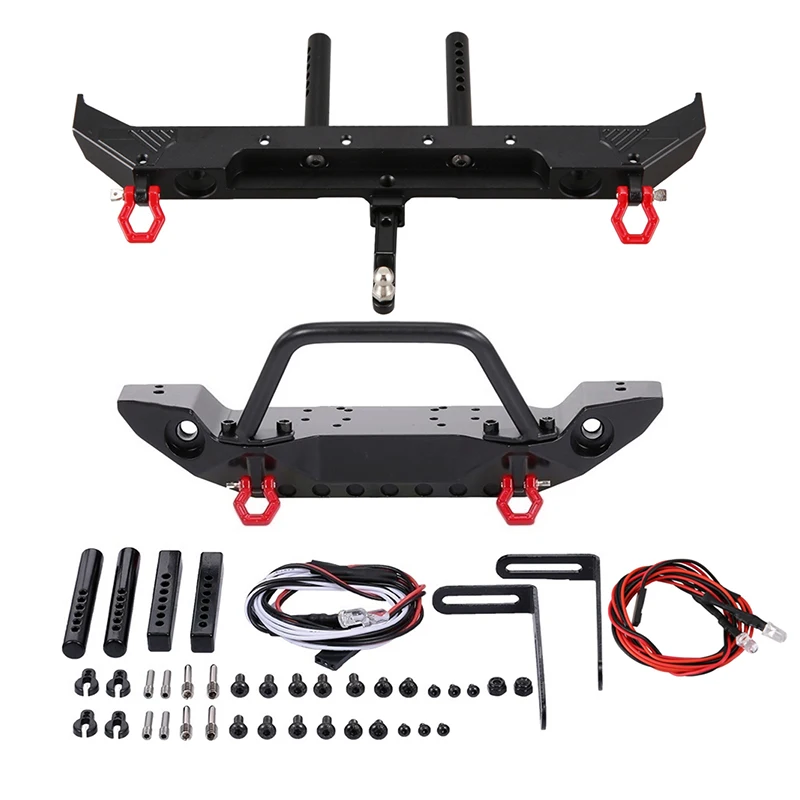 

Metal Front and Rear Bumper with LED Lights For 1/10 RC Crawler Car Axial SCX10 III AXI03007 Upgrade Parts