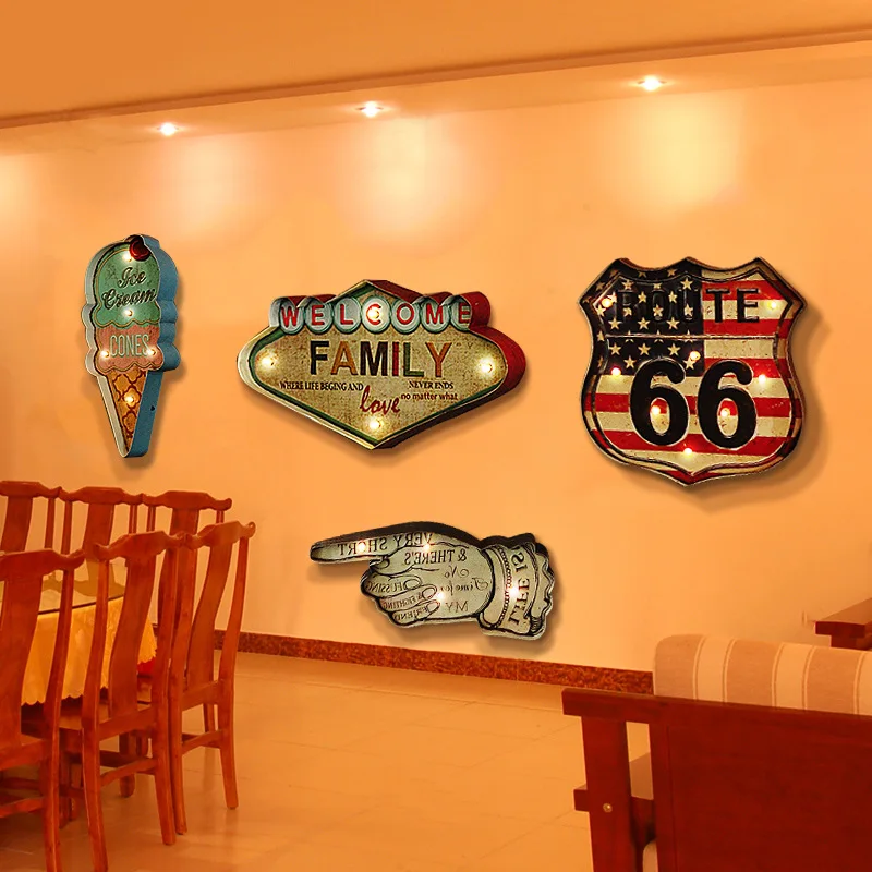 Скандинавский Декор для комнаты Ретро Металлические светодиодные светильники