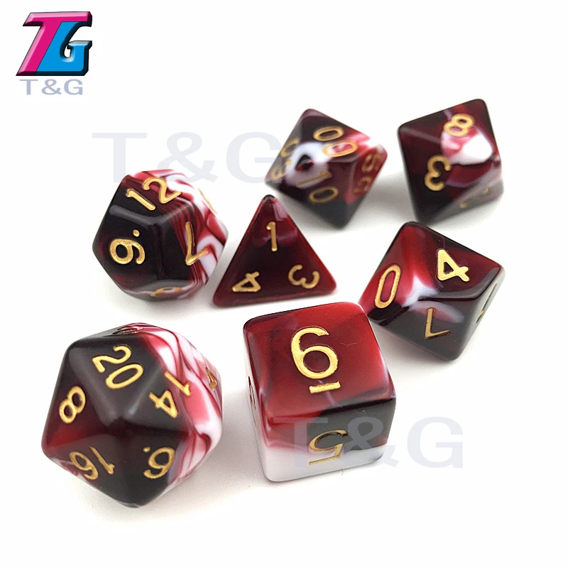 Децидер прозрачный и белый цвет игральные кости D4-D20 для ролевых игр партии игрушки 7 цветов