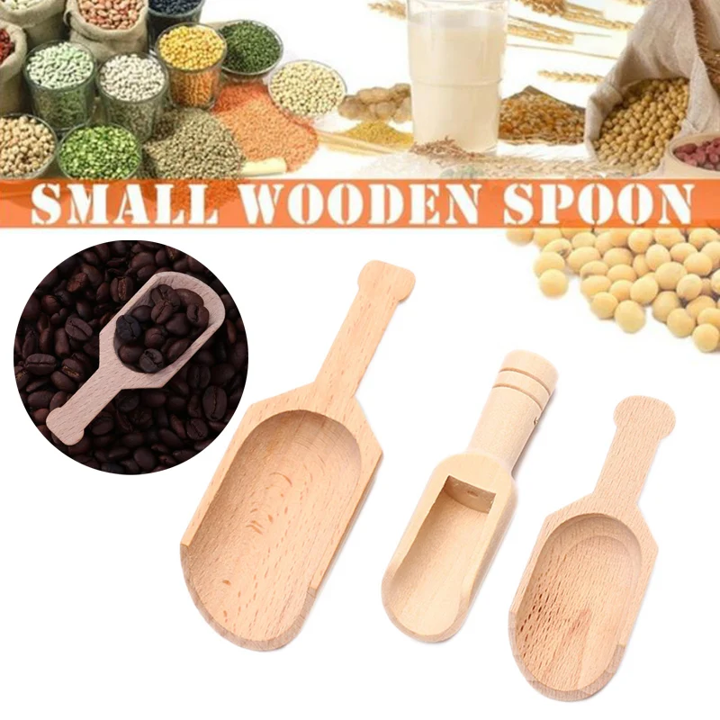 

1Pc Wooden Mini Tea Coffee Scoops Seasoning Candy Spices Bath Salt Spoons