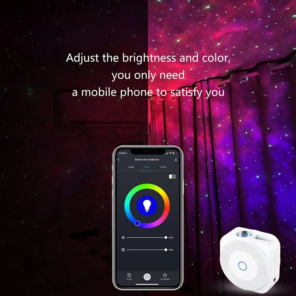 Smart Star Projector Lights Wifi Galaxy Nebula Cloud Projector with Alexa Google Home APP Control,Smart Star Sky Night Light enlarge
