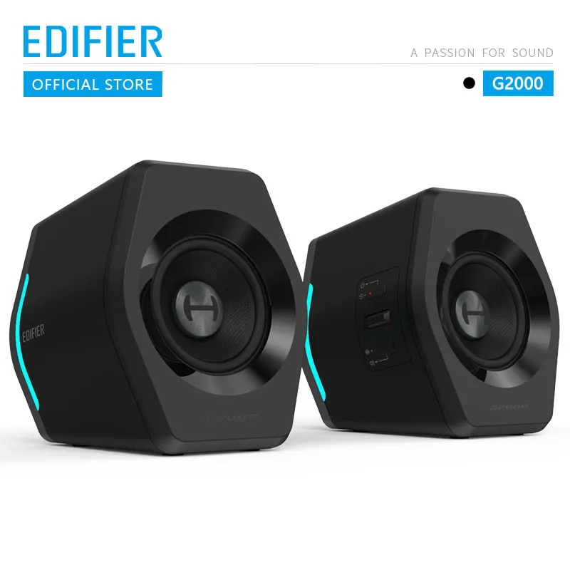 EDIFIER G2000 игровой динамик Bluetooth USB звуковая карта AUX вход 16 Вт RMS Выходная мощность 2,75 дюймов полный диапазон