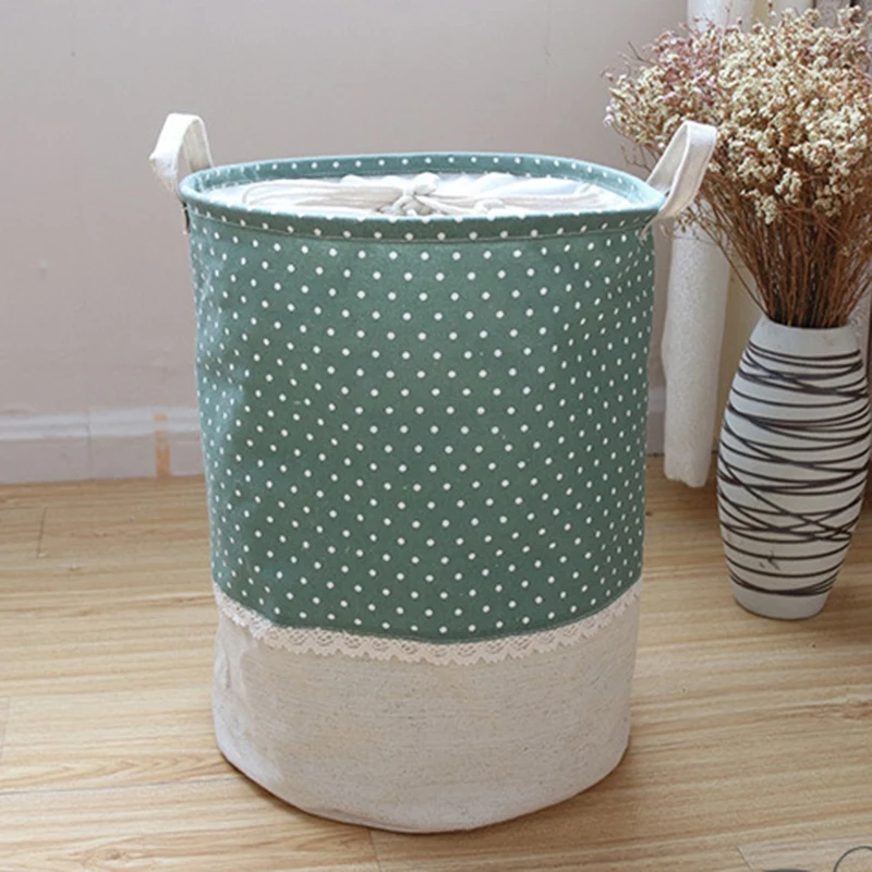 Cotton Linen Laundry Basket for Dirty Clothes Waterproof Folding Toy Organizer Storage Bucket Home | Дом и сад