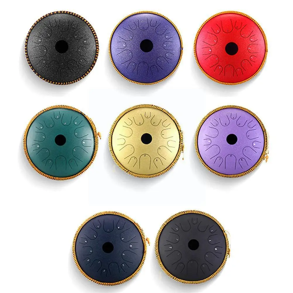 

14 Inch 14 Tone C Key Steel Tongue Drum Ethereal Drum Steel Tongue Handpan Drum Instrument Percussion Empty Tongue W2F8