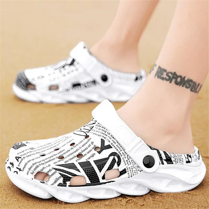 

Large size men's sandals summer new beach shoes fashion transparent slippers men casual platform sandals comfortable mens shoes
