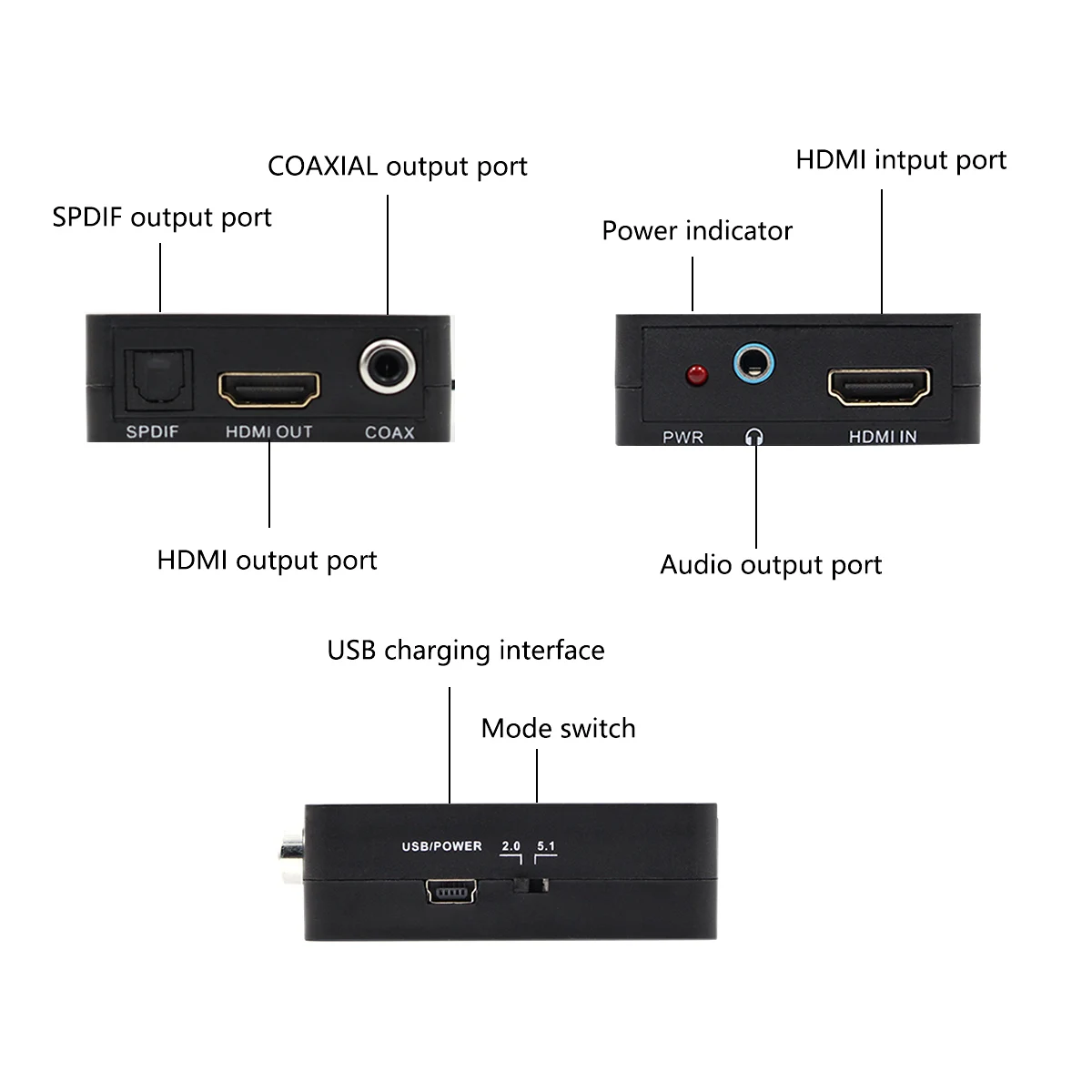 HDMI аудио экстрактор 3 5 мм Aux HD сплиттер SPDIF коаксиальный выход преобразователь