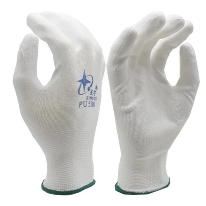 

pu508 thirteen-pin nylon dipped coated household gloves, non-slip, flexible and wear-resistant
