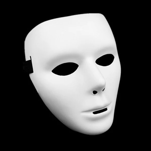 DIY белая маска Бумага полный уход за кожей лица оперы Маскарадная однотонная