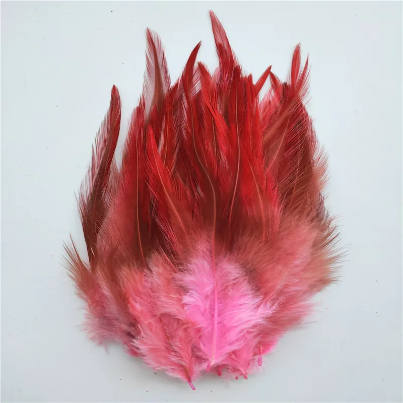 Pink 50 шт./партия, куриные перья 4-6 дюймов, 10-15 см, петушиные перья для рукоделия, шлейф для украшения ювелирных изделий - Цвет: Pink