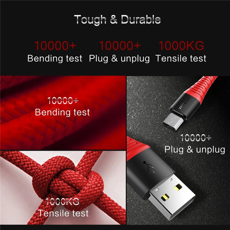 Высокопрочный кабель Micro USB для быстрой зарядки Xiaomi Redmi Note 5 Pro Android передачи данных