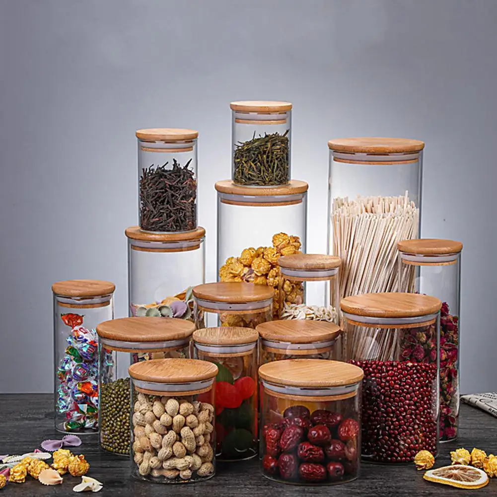 

Hot Sales!!! Candy Organizer Sealed Portable Glass Cookies Biscuits Glass Jar for Home