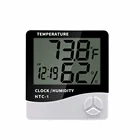 Цифровой термометр-гигрометр с часами, 100 шт.лот
