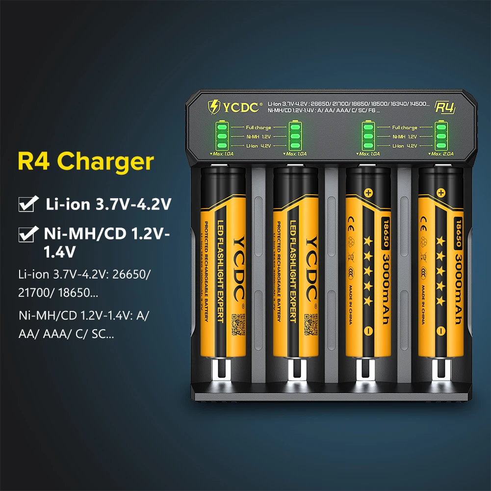 Универсальный ЖК-дисплей Батарея Зарядное устройство для 18650 26650 21700 18350 AA AAA 3 7 V/3 2