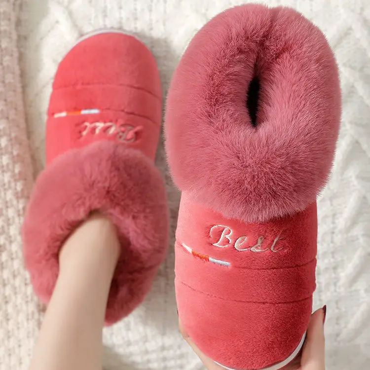 Зимние 2021 теплые мягкие женские хлопковые тапочки для влюбленных модные