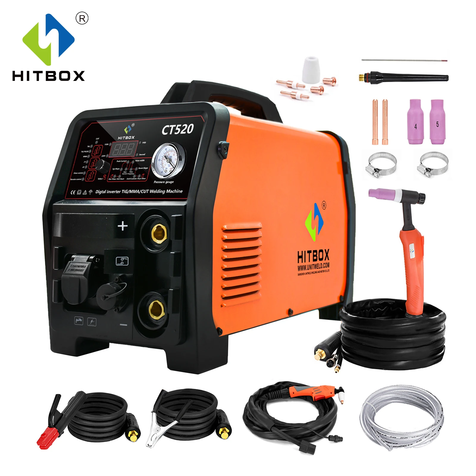 

HITBOX CT-520 CUT TIG Pulse MMA 3 в 1 полуавтоматический многофункциональный сварочный аппарат для резки, профессиональный резак с ножным переключателем