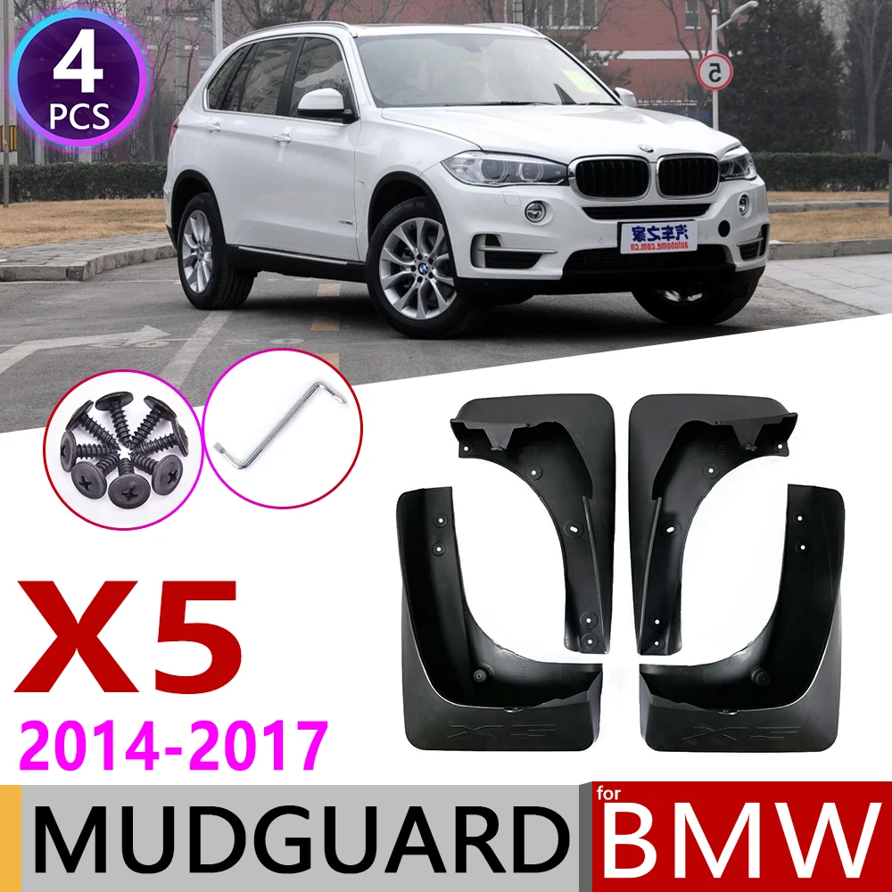 4 шт. спереди и сзади Брызговики автомобильные для BMW X5 F15 2014 ~ 2017 Fender брызговик